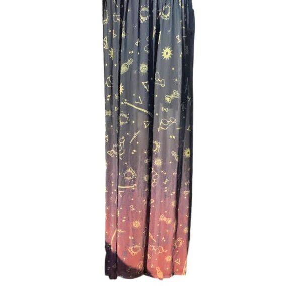 Harry Potter Symbols Chiffon Witchy Alchemy Stars Wands Ombré Duster Romper Jr L - Picture 4 of 8
